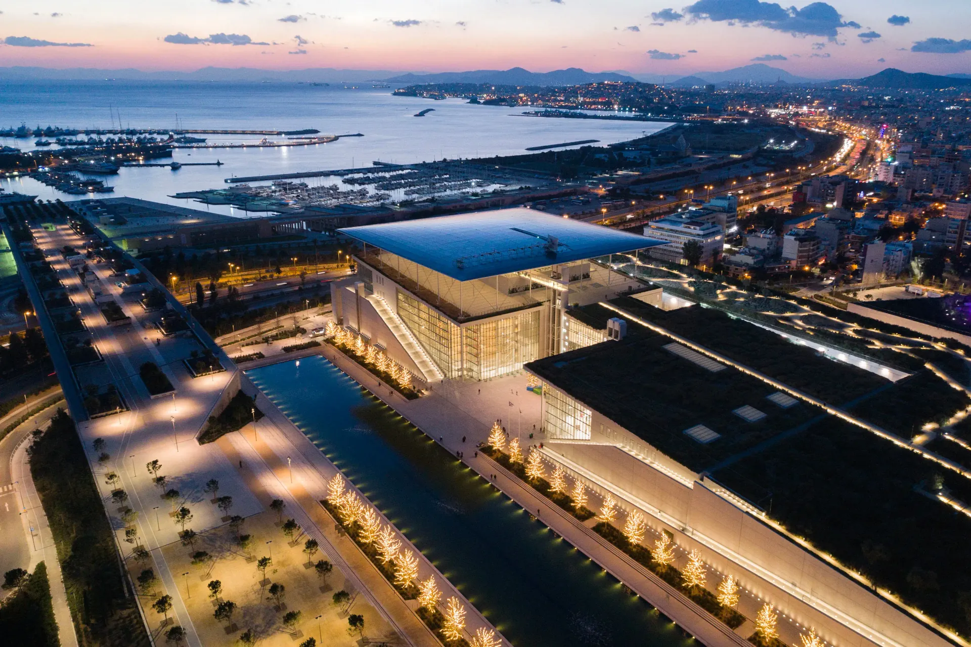 Stavros Niarchos Foundation Cultural Center Aerial Sea View